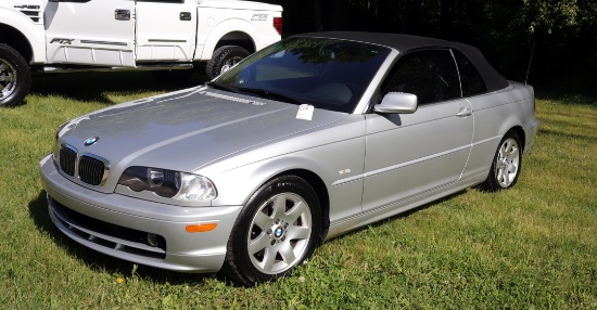 2000 BMW model 323 CL convertible w/112k miles, leather interior, hard top, VIN WBABR3344YEB40274