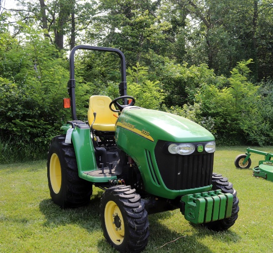 John Deere 3320 Utility Tractor with Rops, iMatch Quick Hitch, front weight
