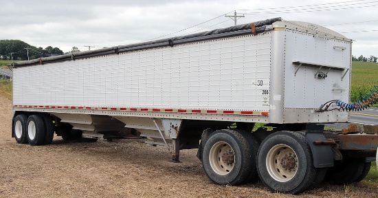 1991 Wilson approx. 41' Hopper Bottom grain trailer, SN: 1W1MAFYDOMA214405, new roll tarp in 2021, g