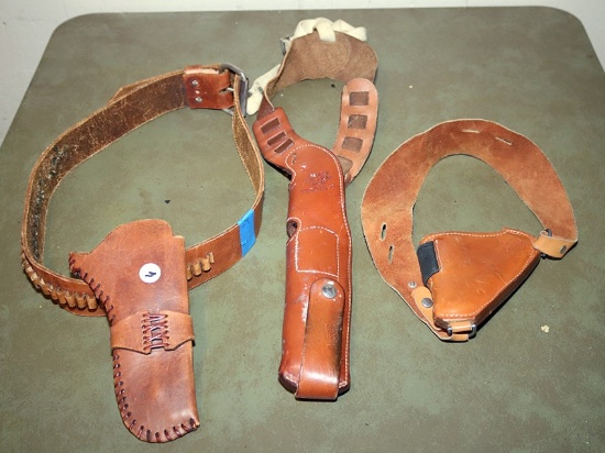 Older Leather gun holsters, various styles