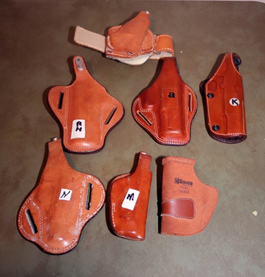 (7) Leather holsters, various styles