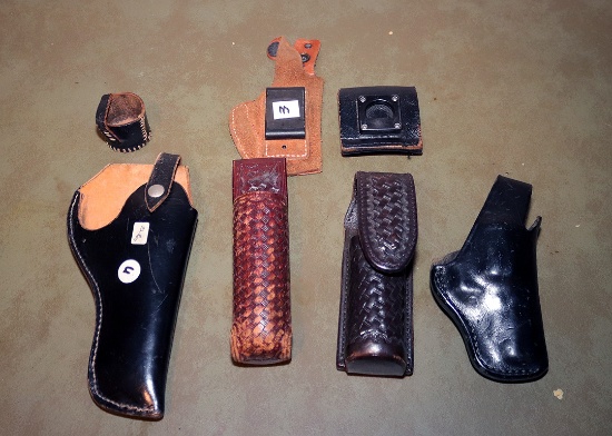 Lot of leather holsters and cases