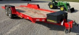 2018 NO RAMP 20’ HYD-TILTING TANDEM AXLE IMPLEMENT BUMPER PULL TRAILER