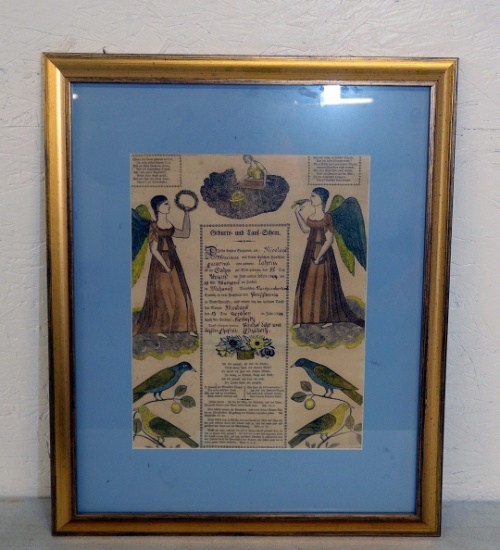 Antique 1800's Birth & Baptism Certificate