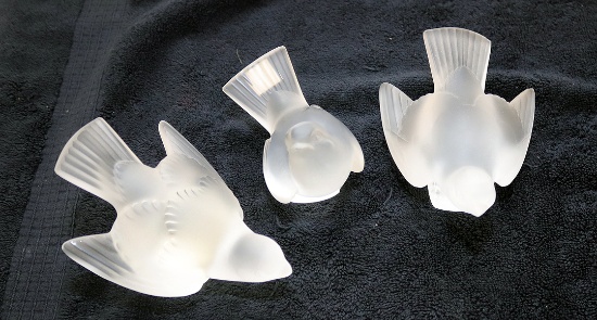 Signed Lalique Birds