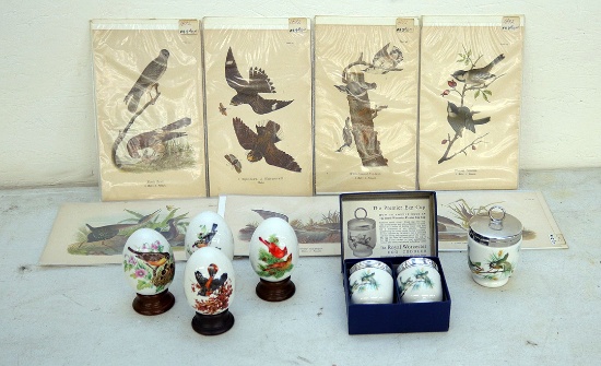 Vintage Royal Worcester Egg Coddlers & Lithograph Bookplates