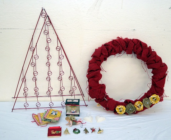 (2) Christmas Card Holders and Other Items