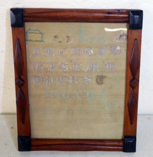 Antique Needlepoint Sampler