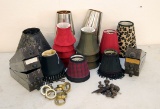 Lot of Mini Lamp Shades, Industrial Boxes, and Hardware