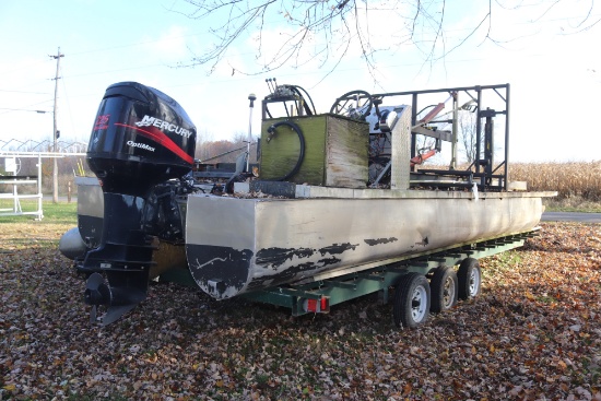 25-foot Barge w/Boat Lift Removal Equipment