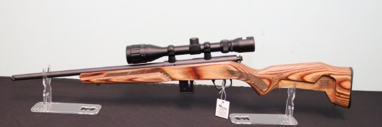 Savage model 93R17 HMR bolt action rifle, with Bushnell optic, 17" threaded