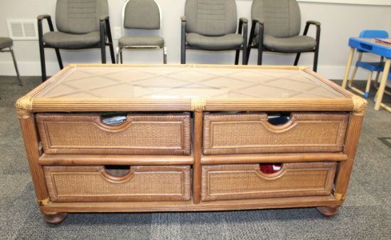 Coffee Table With Drawers & Side Table