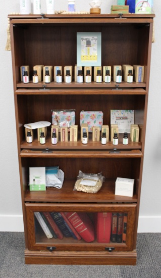 4-Door Glass Front Bookcase, Contents Not Included