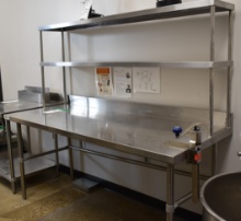 SS WORK TABLE & OVERSHELF