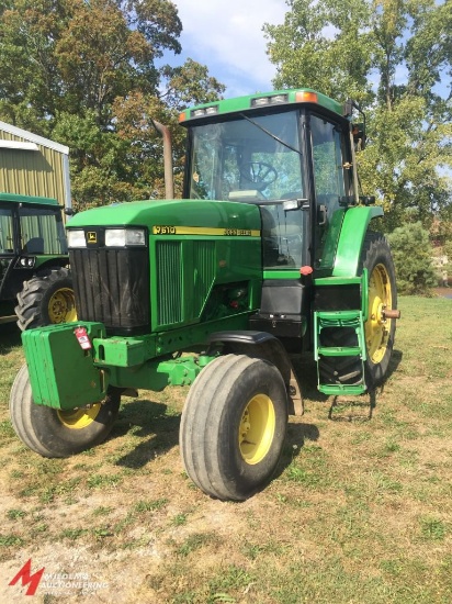2000 JOHN DEERE 7610 TRACTOR, 2WD, CAB, 3PT, PTO, 3 HYDRAULIC REMOTES, 3PT OUTSIDE CONTROL, 18.4-R42