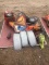 ASSORTED TRAILER WHEELS, FENDERS, AND SLOW MOVING SIGNS