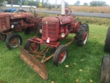 MCCORMICK FARMALL SUPER A TRACTOR, WITH FABRICATED SNOW PLOW, PTO, BELT PULLEY, NON-RUNNING