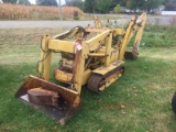 MAGNATRAC CRAWLER LOADER BACKHOE, STEEL TRACKS, RUNS &  MOVES, 1 TRACK DOES NOT MOVE, NO POWER TO IT