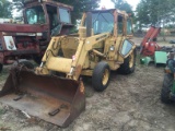 FORD 545 TRACTOR WITH LOADER ATTACHMENT AND CAB, 3 PT PTO, REAR WHEEL WEIGHTS, RUNS