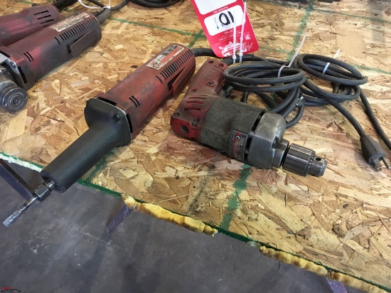 MILWAUKEE 3/8" ELECTRIC DRILL AND MILWAUKEE 2" ELECTRIC GRINDER