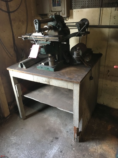 ELECTRIC MILLING MACHINE WITH 18" LONG x 4 1/2" TABLE, WITH STAND