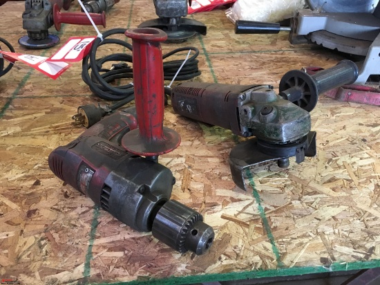 MILWAUKEE ELECTRIC DRILL AND MILWAUKEE 5" ELECTRIC GRINDER