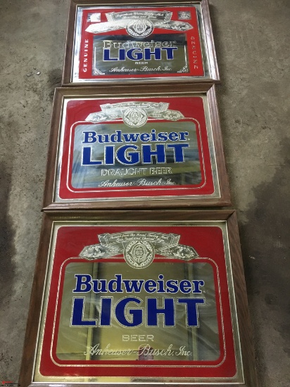 BUDWEISER LIGHT BEER SIGNS (3)