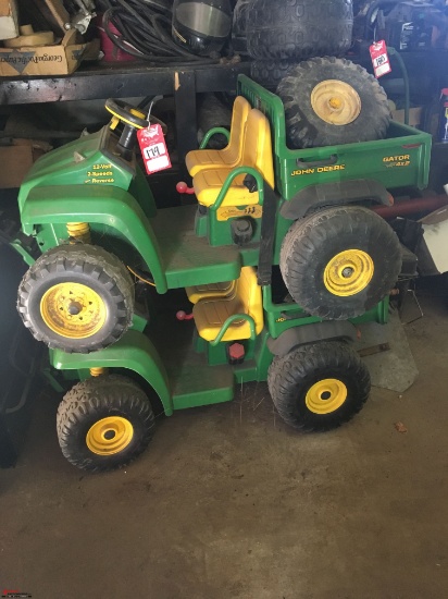 JOHN DEERE GATORS (2), 12 VOLT, 2 SPEEDS AND REVERSE, WORKING CONDITION UNKNOWN