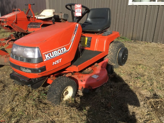 KUBOTA HST T1400 RIDING LAWN MOWER, RUNNING CONDITION UNKNOWN, FLAT FRONT TIRES, 40" DECK