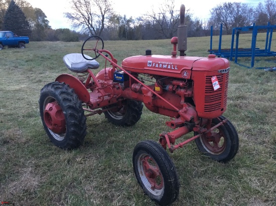 INTERNATIONAL FARMALL CULTI-VISION A TRACTOR, GAS, WIDE FRONT, REAR AND SIDE PTO, 9.5-24 REAR TIRES,