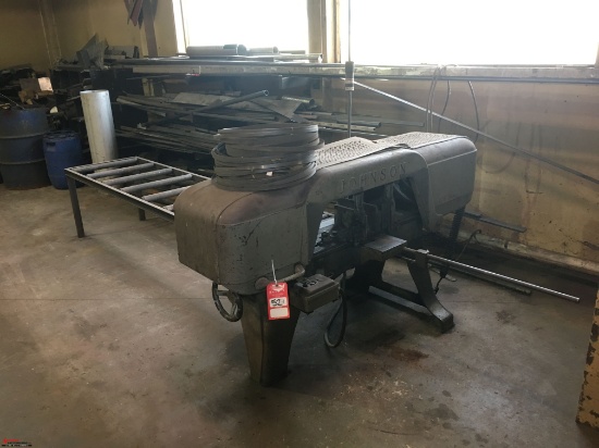 JOHNSON 11'6" HORIZONTAL BAND SAW WITH FEEDER TABLE, 3 PHASE
