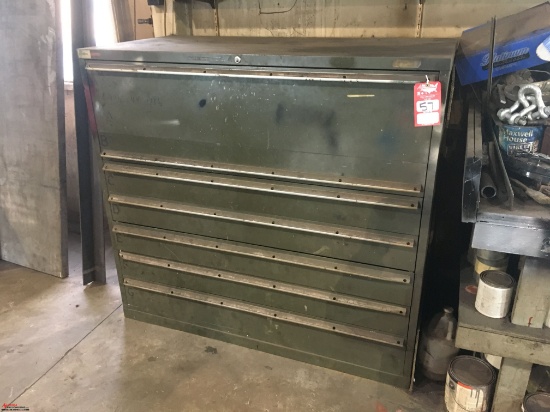 METAL 6-DRAWER CABINET WITH CONTENTS
