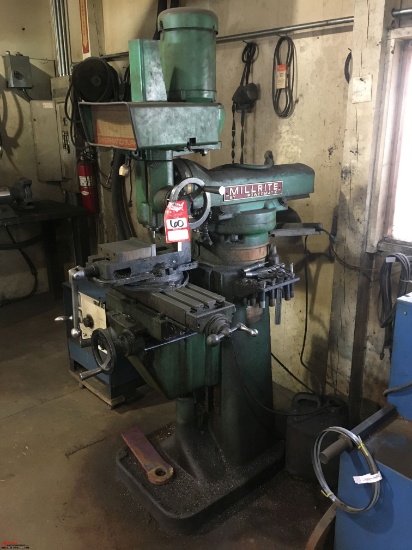 POWERMATIC MILLRITE MILL, 30" LONG x 7" WIDE TABLE, 6" MACHINE VISE, 3 PHASE