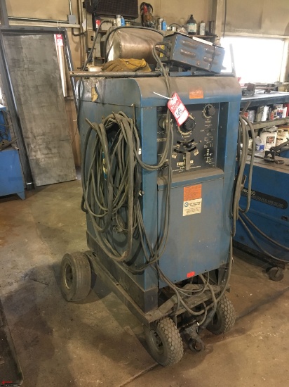 MILLER 330 A/BP CONSTANT CURRENT AC/DC ARC WELDING POWER SOURCE, WITH LEADS, S/N JE770029, TANKS NOT