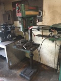 POWERMATIC MODEL 1150 PEDESTAL DRILL PRESS, 3 PHASE, WITH MACHINE VISES, TOOLING, DRILL BITS