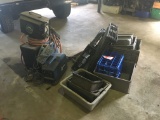 MILLER WELDING COMPONENTS AND ASSORTED PLASTIC CRATES