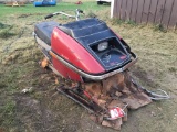 RUPP SPORT 30 HP SNOWMOBILE, RUNNING CONDITION UNKNOWN, CRACKED AND BROKEN HOOD