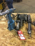 ASSORTED PNEUMATIC TOOLS, INCLUDES PNEUMATIC ANGLE DRILL, PNEUMATIC HAMMER, PNEUMATIC SANDER, AND PN