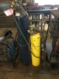 TORCH GUAGES, HOSE AND TORCH HEAD WITH TORCH CART, TANKS NOT INCLUDED