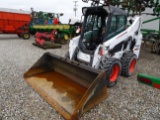 2013 BOBCAT S590 RUBBER TIRE SKID STEER, CAB, NO DOOR, HAND CONTROLS, AUX H