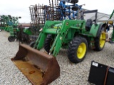 1998 JOHN DEERE 6110 TRACTOR WITH 640 LOADER, MFWD, 3 PT, PTO, (