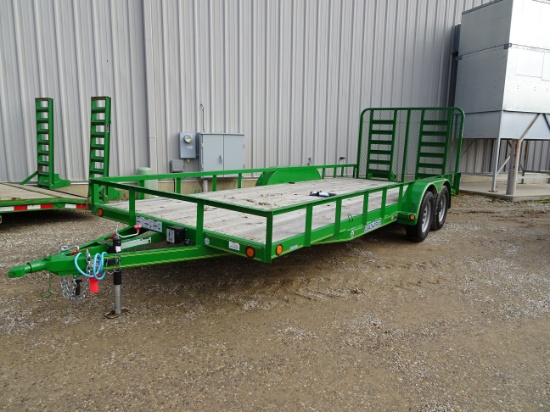 NEW 2016 LOAD TRAIL TANDEM AXLE TRAILER, 83'' x 20', 7000LB GVWR, REAR GATE