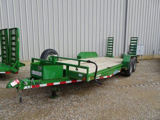 2015 LOAD TRAIL TANDEM AXLE SKID STEER TRAILER, 80'' x 20', 14000LB GVWR, V