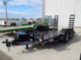 NEW 2016 LOAD TRAIL TANDEM AXLE SKID STEER TRAILER, 80'' x 14', RAMPS, TOOL