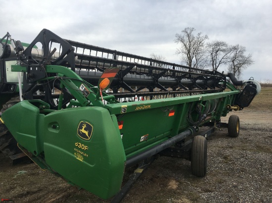 JOHN DEERE 630F FLEXHEAD WITH AWS WIND SYSTEM, BLOWER IS MOUNTED ON HEAD, S