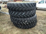 (2) FIRESTONE RADIAL 9000 380/90R46 TIRES & RIMS AND (2) GOODYEAR DYNA TORQ