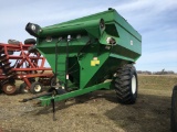 1991 J & M GRAIN CART, MODEL 675-14, 675 BU., 14'' AUGER, TARP, 24.5-32 TIR