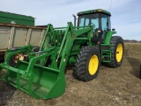 JOHN DEERE 7800 TRACTOR WITH 740 LOADER WITH GRAPPLE, MFWD, 3 PT, PTO, 2 RE