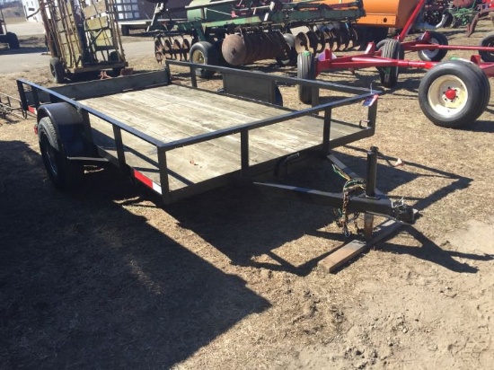 1985 RAZORBACK 12' TILT TRAILER, 2'' BALL HITCH WITH JACK STAND, WEIGHT 900