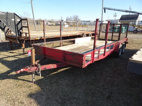 TANDEM AXLE LANDSCAPE TRAILER, 20', REAR GATE, 2'' BALL, SELLS WITH WEIGHT